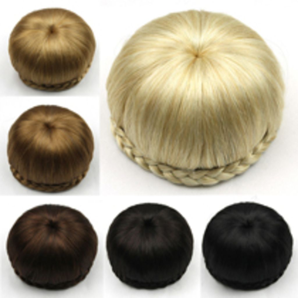 60gr Bride Chignon Hair Bun Clip In Synthetic Braided Piece Ginger