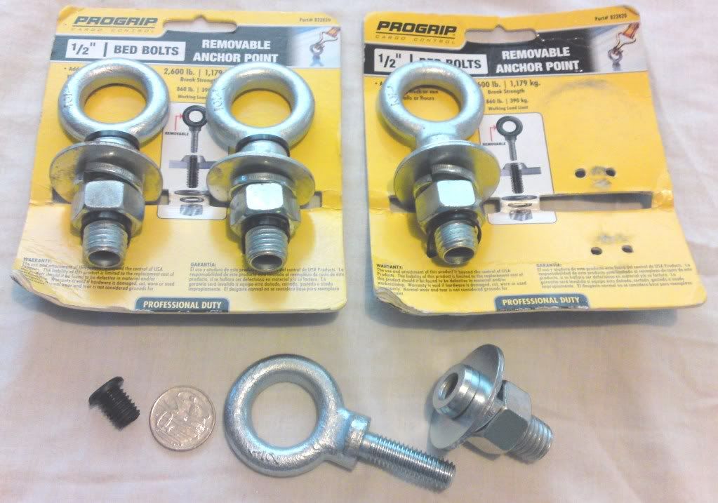 3X REMOVEABLE TIE DOWN BED BOLTS