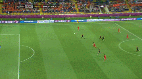 Imagem animada do segundo golo do Cristiano Ronaldo contra a Holanda no euro 2012