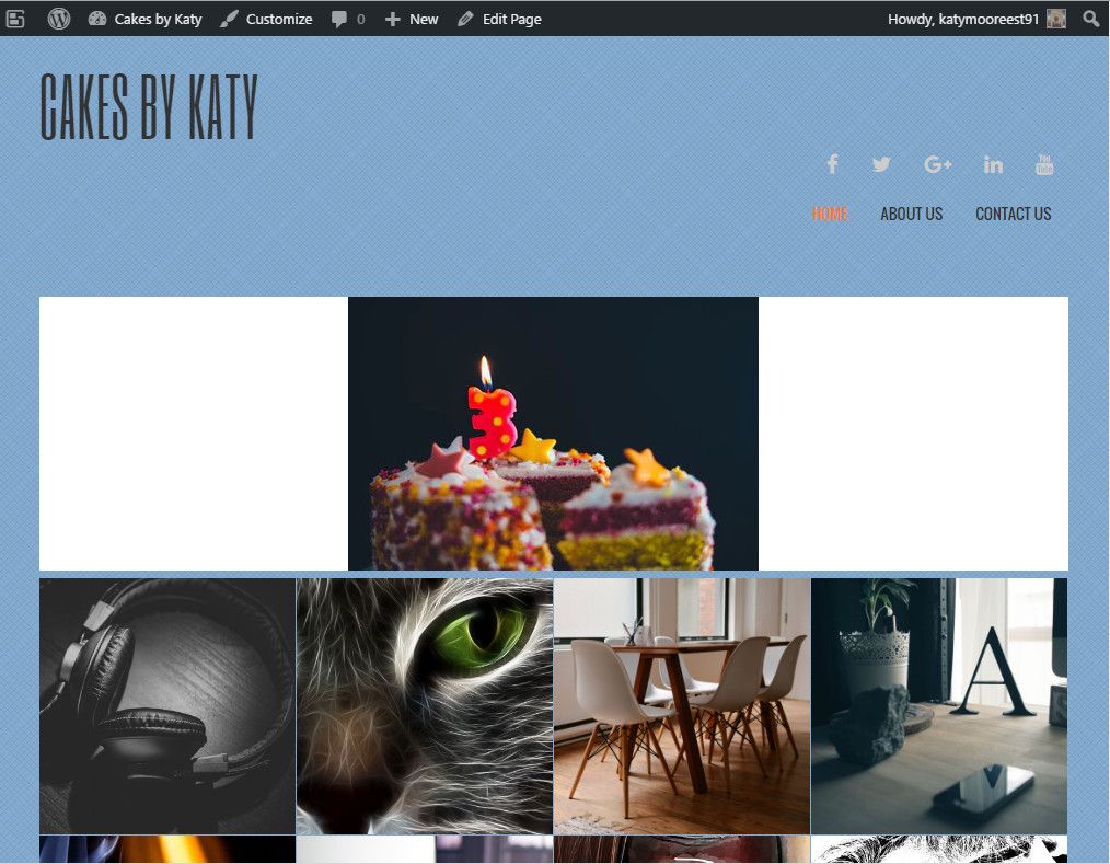 website screenshot with gallery