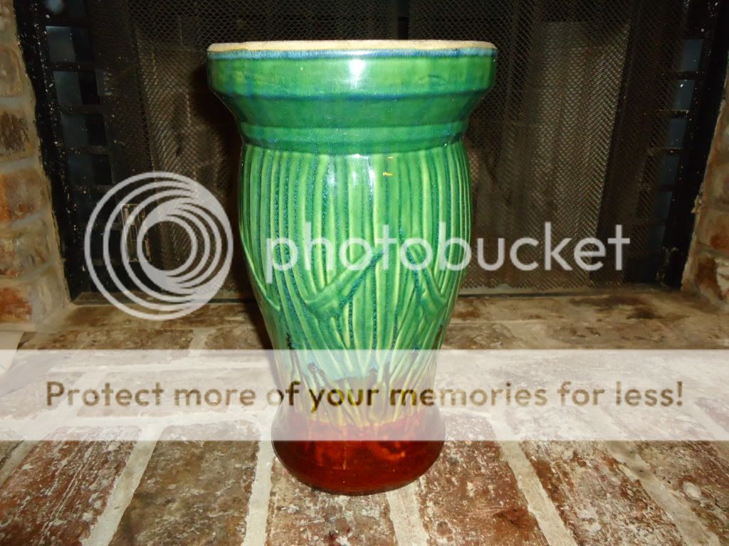 VTG ROBINSON RANSBOTTOM GREEN CATTAIL JARDINIERE PEDESTAL BASE  