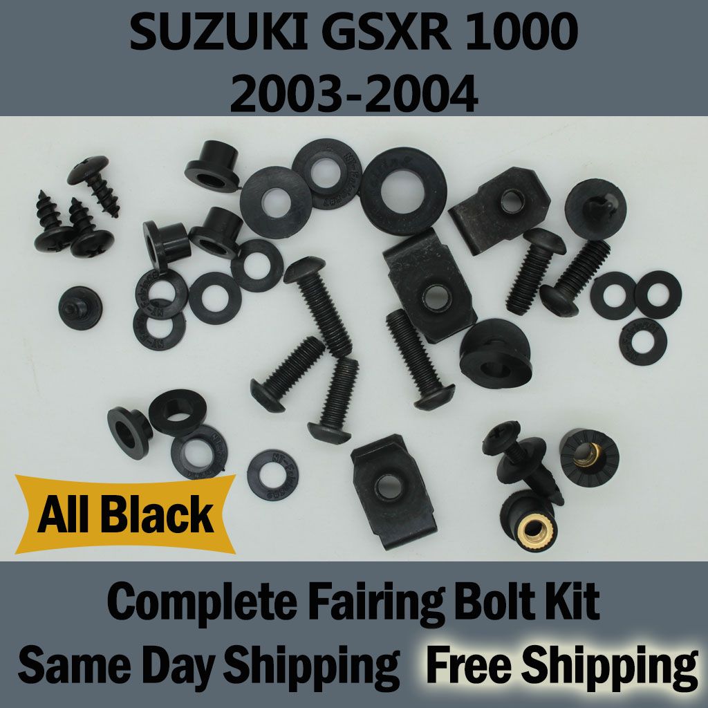 Complete Black Fairing Bolt Kit Body Screw for SUZUKI 2005 2006 GSXR 1000