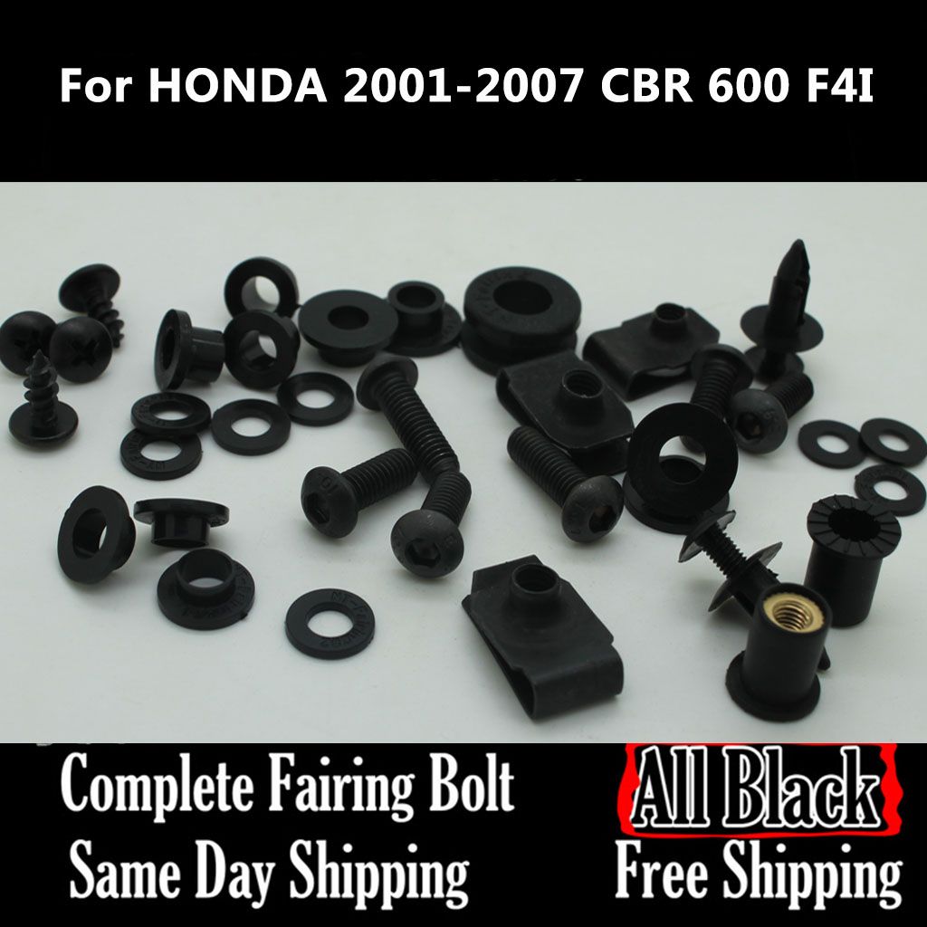 For Honda CBR600F4i 2001 02 03 Complete Fairing Bolt Kit Screws Fasteners Black