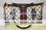 GUCCI VINTAGE GG CANVAS & LEATHER BOSTON SATCHEL MADE IN ITALY HANDBAG 