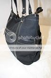 TIGNANELLO $89 COTTON BLACK LARGE TURN LOCK POCKET SHOPPER TOTE 