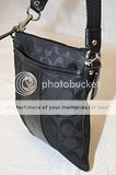 COACH NEW D1120 43976 SUTTON SIGNATURE BLACK SLIM SWINGPACK X BODY BAG 