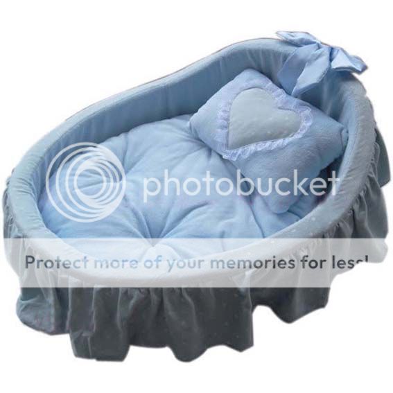 Princess Pet Dog Cat Bed House Basket Pink Blue Pillow